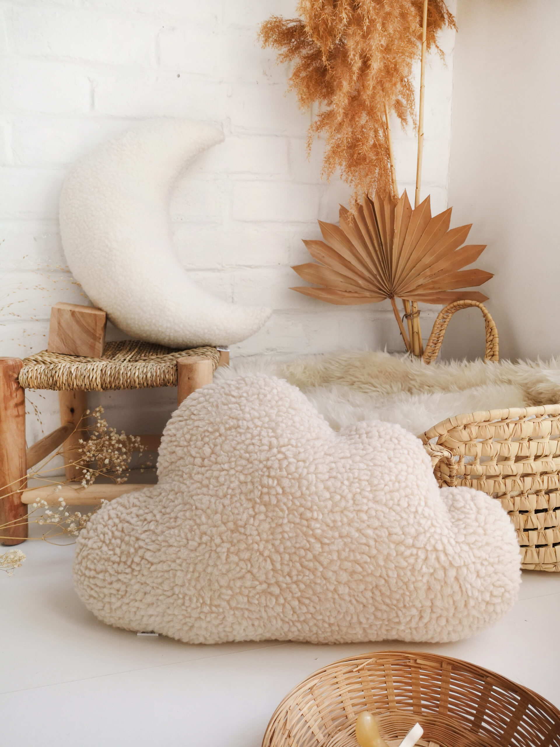Coussin Nuage Sherpa Ivoire The Butter Flying - Clément